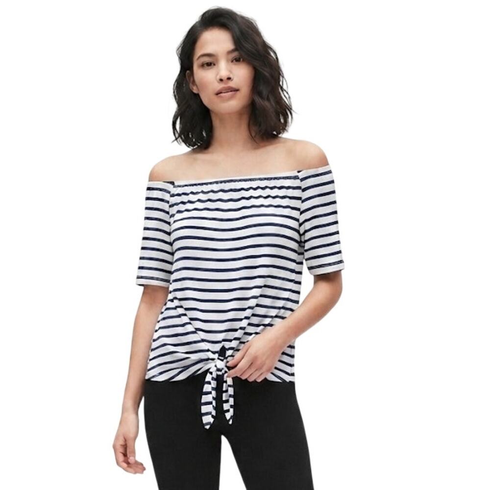 White Birch Nautical Striped Top Summer Vacation Lightweight Large